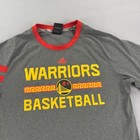 Golden State Warriors Shirt Mens Large Gray Nba Basketball Adidas Red Trim Tee