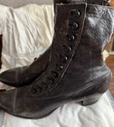 Antique Victorian Button Women   s Edwardian Black Leather Boots