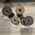 Antique Large Industrial Wooden Spools Primitive Set Of 4