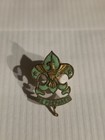 Vintage 1920s 1930s Boy Scout Assistant Scoutmaster Pin Screw Back Green Enamel