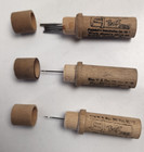 Vintage Boye Needle Co  Lot Of 3 Wooden Tubes With Sewing Needles