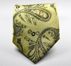 New Classic Paisley Gold Black Maroon Jacquard Woven Silk Men s Tie Necktie