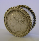English Sterling Silver Queen Victoria Coin Box 1884 Antique