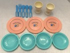 14 Pc Vintage Kiddie Kitchen Children s Plastic Play Dishes