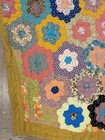 Vintage 1960-1970 Grandmothers Garden Quilt Colorful