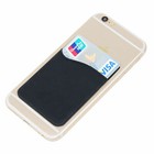 5pcs Silicone Black Phone Wallet Credit Card Holder Cell Pocket Sticker Adhesive