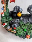 Danbury Mint Schnauzer   Puppies Christmas Gift Basket Figurine Deck The Paws