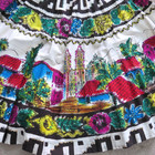 Vtg Mexican Circle Skirt     Hand Painted   Sequins   Taxco Village Azteca 34 w