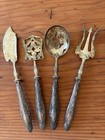 Antique French Sterling Silver Handled 4pc Hors D oeuvre Serving Set Minerva 
