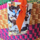 New Authentic Bolga Market Basket Ghana Leather Handle Handwoven- Signed
