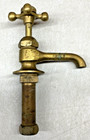Antique Brass Basin Sink Faucet Cross Handle Cold Hot Vintage Victorian Taps