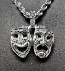 Laugh Now Cry Later Pendant With 5mm Rope Chain Plated Hip Hop Cz Necklace