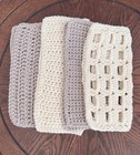 Handmade Crochet Washcloth Set     100  Cotton     Neutral Tones     9 Inch Square