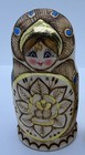 Russian Matryoshka Nesting Dolls Set Of 5 Hand Painted Floral Gold Accents