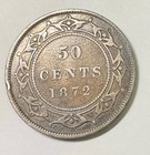 1872 H Newfoundland 50 Cents Victoria Decent Sharp Mid Grade Collectors Coin 