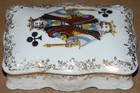 Antique Playing Cards Box Porcelain King Clubs Ls s Carlsbad Austria