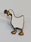 Goose With Red Rose Lapel Pin