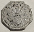 Pekin Illinois Trade Token  J h  Pfanz  Good For 1 Pint Of Milk