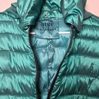 Ana A New Approach Packable Puffer Jacket Womens Large Teal Quilted Hooded Zip