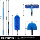 20ft High Reach Duster Kit  Pole  Cobweb  Squeegee  Fan  Window
