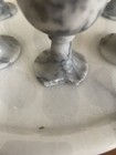 Vintage Genuine Marble Liquor Cordial Decanter Gray White W  Marble Tray And 5 