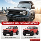 Aluminum Hood With Functional Air Scoop   3 Amber Drl For 2021-2026 Ford Bronco