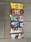 Unisex Kids Crew Socks 6 Pairs Shoe 6-12 Spongebob Aang Mcqueen Toy Story Disney