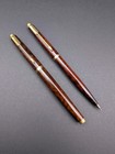 Vintage Parker 75 - Thuya Laque Fountain Pen   Pencil Set - Gold Trim - Nib 14k