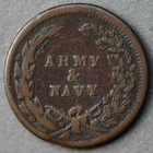 1863 7a 317a R-2 Patriotic Civil War Token  army   Navy 