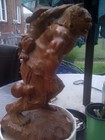 1800-1930 Meiji  Japanese  Boxeood Statue Signed By Japanese Artist Kogetsu Rare