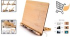 Bamboo Book Stand Adjustable Height Cookbook Holder For Kitchen Reading