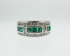 1 58ct Simulated Green Emerald Gold Plated 925 Silver Wedding Engagement Band 
