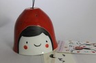 Porcelain Furin Wind Bell Red Strawberry Ofuku-san Kouboushimei Made In Japan