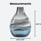 Andrea Mouth Blown Glass Vase For Home Decor - 11  Tall Large Blue Glass Vase   