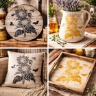 Sunflower Stencil - Flowers Farm Floral Garden Decor 10 Mil Mylar Template