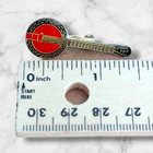 Vintage Enamel Hat Lapel Pin Red Banjo Guitar Musical Instrument