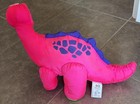 Vintage 1992 Fisher Price Dino Roars Brontosaurus Plush Pink Puffalump Dinosaur