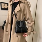 Vintage Black Kiss Lock Frame Bag Shoulder Crossbody Handbag Purse Retro Clutch