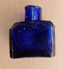 Circa 1910 Burst Lip Cobalt Blue Glass Dispatch Ink Bottle Mainly From Scotland