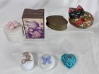 Grandma   s Vintage Trinket Box Collection Lot Of Pill Boxes - Porcelain Brass