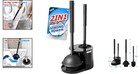 Sleek Black Toilet Brush And Plunger Holder - Upgrade Your Bathroom Decor