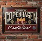 Copenhagen Vintage Snuff It Satisfies Advertising Sign Collectible Tobacco 23x16