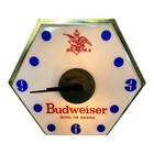 Vintage 1960s Budweiser Lighted Wall Clock Emerson Imperial Beer Bar Sign Works