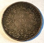 1851 A France 5 Francs 90  Silver Coin 24 75 Grams