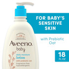 Aveeno Baby Body Lotion Hypoallergenic Nourishing Oatmeal Fragrance-free 18 Oz