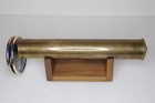Kaleidoscope Wheel Brass Vtg Double Wheel Antique Stained Glass Handmade W Stand