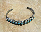 Great     Old Pawn Zuni   Navajo Sterling Silver Snake Eye Turquoise Bracelet