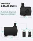 80gph Small Fountain Water Pump For Aquarium Submersible Water Pump Fish Tank 4w