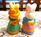 Vintage Easter Candles Bunnys  4  Set Of 2 Wax Unburned Vintage