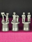Vintage Reiman Associates D Jacobs Pewter Thimble Figurines Lot Of 3 Americana